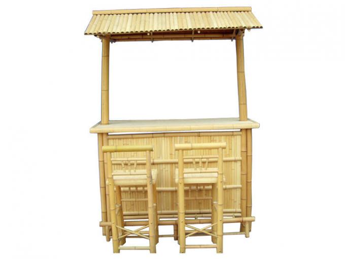 Tiki Bar Patio Bar extérieur, ensemble de bambou, Tiki Bar Islander avec Palapa Top et espace de rangement pour la fête de jardin Patio Luau 0