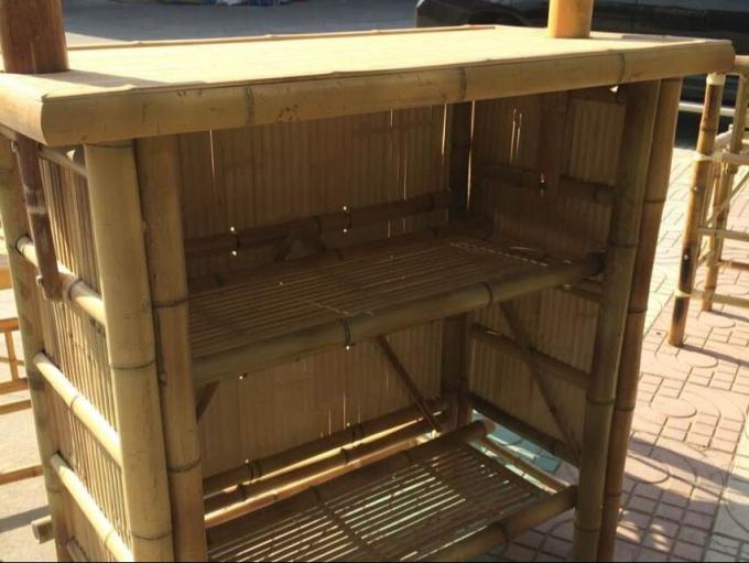 Tiki Bar Patio Bar extérieur, ensemble de bambou, Tiki Bar Islander avec Palapa Top et espace de rangement pour la fête de jardin Patio Luau 1