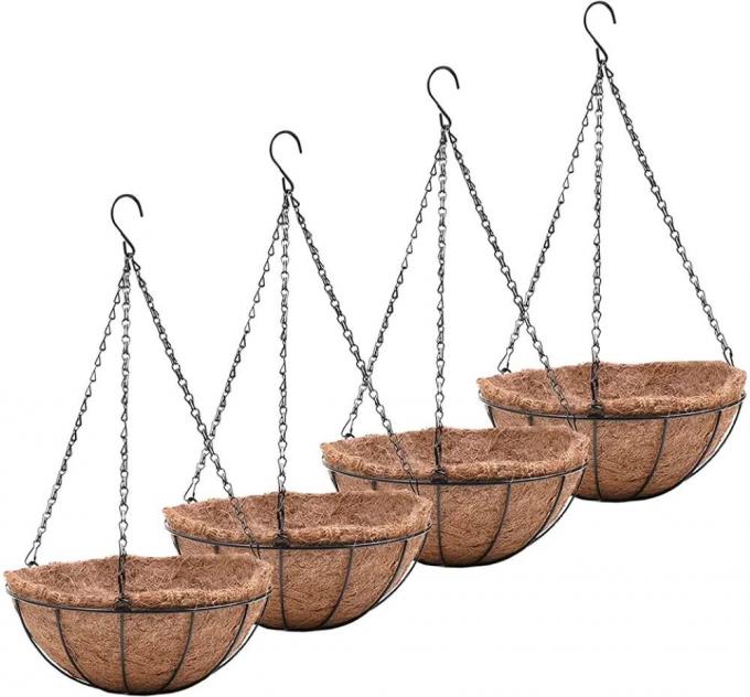 Liner de coco naturel pots de coco de coco mur suspendu panier de fleurs de jardin 2