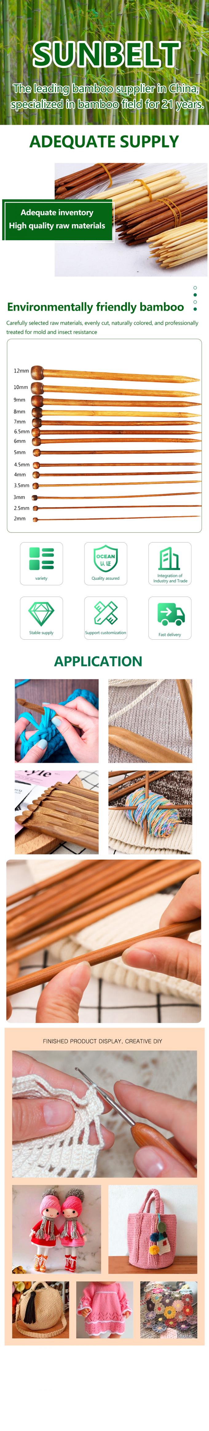 Crochets en bambou écologiques durables et confortables pour le tricot à la main 0