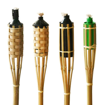 Pelouse en bambou naturelle imperméable de jardin de Tiki Torches For Patio Yard de rotin de torche