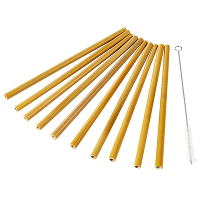 Pailles en bambou 19cm jetables en bambou naturelles réutilisables pour le cocktail de café