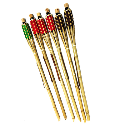 torches en bambou de 120cm avec la boîte métallique large d'huile de bouche en métal imperméable