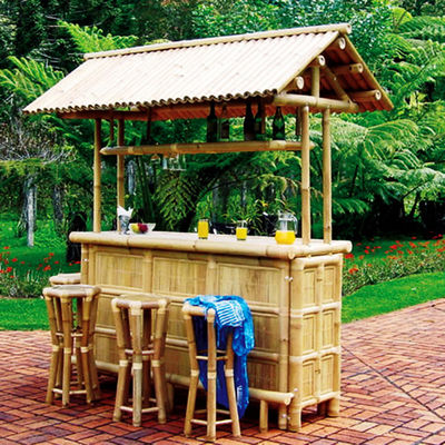 220x100*50cm Bamboo Tiki Bar artisanal en bambou naturel de style polynésien traditionnel Station de service en plein air à usage commercial ou de divertissement à domicile