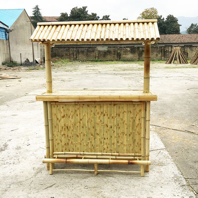 220x100*50cm Bamboo Tiki Bar artisanal en bambou naturel de style polynésien traditionnel Station de service en plein air à usage commercial ou de divertissement à domicile