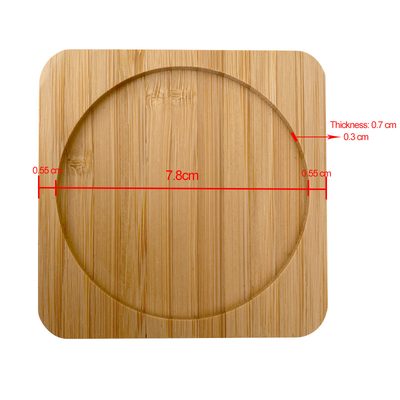 Les caboteurs en bambou de 6 paquets 9cm forment en rond le laser Logo Bar Home Cup Coasters