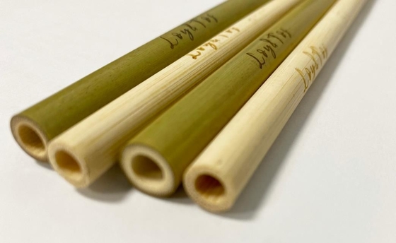 Pailles droites réutilisables en bambou biodégradables naturelles faites sur commande des pailles 20cm avec la brosse