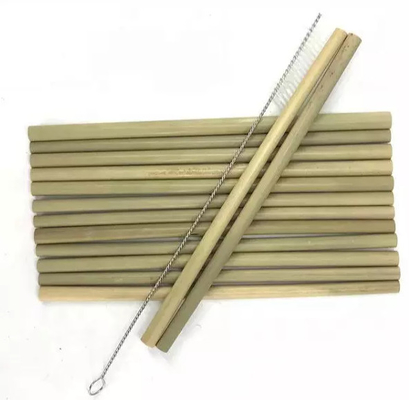 Pailles droites réutilisables en bambou biodégradables naturelles faites sur commande des pailles 20cm avec la brosse