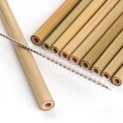 Biodégradable compostable de pailles réutilisables en bambou écologiques avec Straw Cleaner