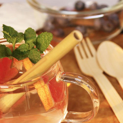Les pailles en bambou organiques compostables ont adapté Logo Travel Juice Cocktail Use aux besoins du client