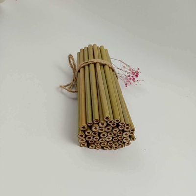 Pailles droites réutilisables en bambou biodégradables naturelles faites sur commande des pailles 20cm avec la brosse