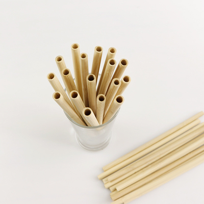 Thé naturel biodégradable de 20cm Juice Tea Bamboo Fiber Straws buvant le logo fait sur commande