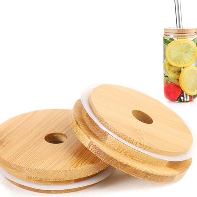 Les couvercles en bois en bambou aèrent les couvercles serrés pour la cuisine à la maison de bouteille de bougie de parfum de pot de stockage