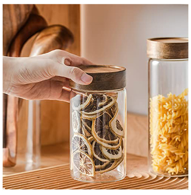 Couvercles de mise en boîte réutilisables en bambou en bois pour le café d'herbes de thé de stockage de céréale de nourriture