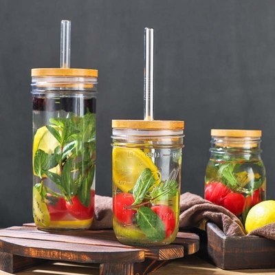 Les couvercles en bois de couvercles de pot de stockage en verre de cuisine de nourriture avec le cercle de silicium ont bien scellé