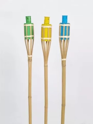 torches en bambou de partie de Tiki Torch Hand Woven Bamboo de jardin de 115cm