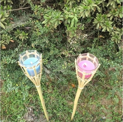 Boîte métallique en bambou extérieure d'huile de Tiki Torch With Refillable Replacement de jardin de yard