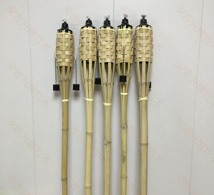 partie en bambou de Tiki Torches For Garden Lighting Luau de torche en bambou naturelle de 180cm