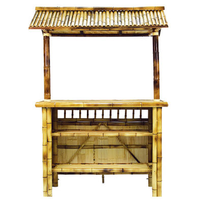 220x100*50cm Bamboo Tiki Bar artisanal en bambou naturel de style polynésien traditionnel Station de service en plein air à usage commercial ou de divertissement à domicile