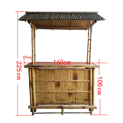 Barre extérieure de Tiki Bar Bamboo Beach Tiki de partie tropicale de cabane avec des compteurs de tabourets
