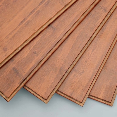 Plancher en bambou solide lisse carbonisé de brin avec l'agrafe cachée d'attache