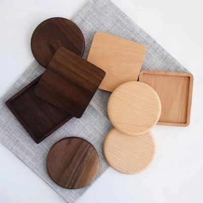 Caboteurs en bambou de blanc en bois naturel pour tapis de Tableau d'éraflure de tasse de tasse l'anti