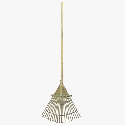 Râteau en bambou fait main 1.40m 12 dents pour le balayage sec et le jardin de feuilles nettoyant les râteaux de jardin naturels