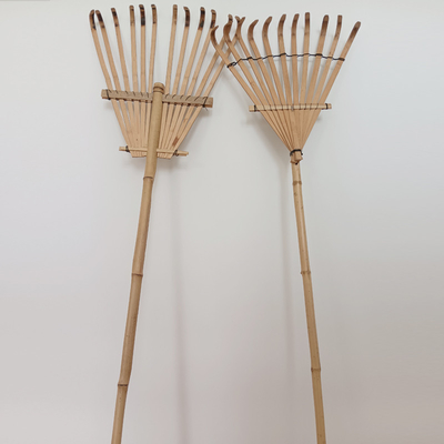 Herse inoxydable faite main de 11 de la dent 145cm de râteau en bambou râteaux de jardin