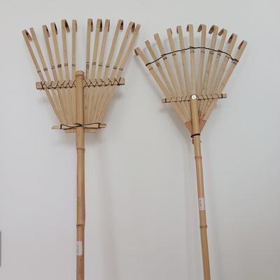 Herse inoxydable faite main de 11 de la dent 145cm de râteau en bambou râteaux de jardin
