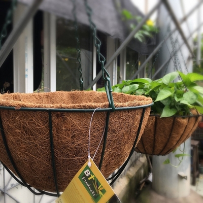 Panier accrochant de planteur en métal de décoration de jardin avec le revêtement de Cocos de fibre de coco de Cocos
