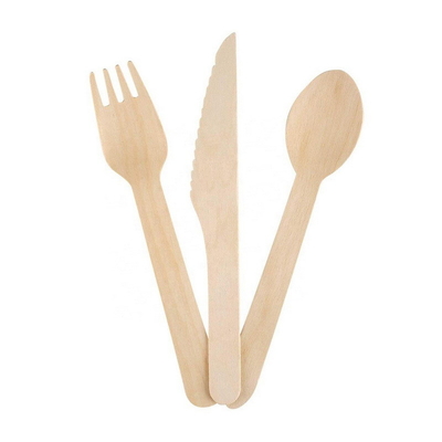 Le couteau jetable en bambou d'ensemble de vaisselle de matière première de couverts qui respecte l'environnement bifurque des cuillères