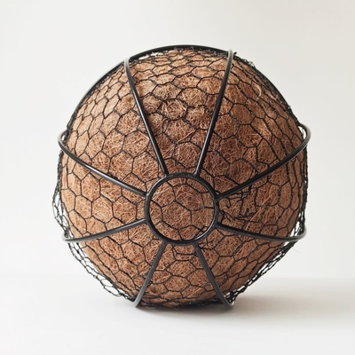 Diamètre extérieur en bambou du jardin 27cm de pots de fleur de revêtement de Cocos de cadre en métal