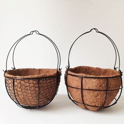 Diamètre extérieur en bambou du jardin 27cm de pots de fleur de revêtement de Cocos de cadre en métal