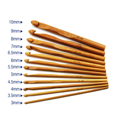 Les aiguilles les outils de couture de tête simple qu'en bambou manipulent le crochet de crochet ont carbonisé le tricotage