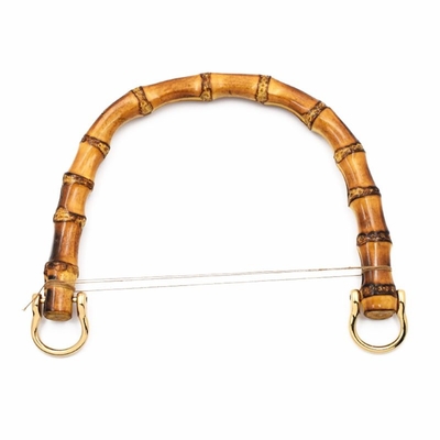 Poignée en bambou naturelle de sac d'accessoires de bagage pour le demi-cercle de femmes