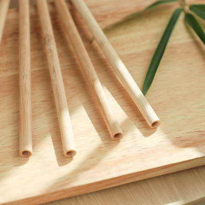 paille à boire de pailles de 22.5cm de boisson de bulle de thé en bambou jetable biodégradable organique de Boba