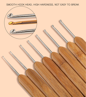 Les aiguilles les outils de couture de tête simple qu'en bambou manipulent le crochet de crochet ont carbonisé le tricotage