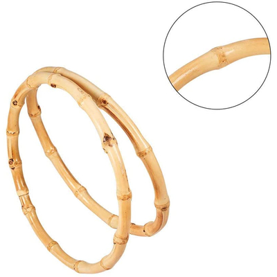 Poignée en bambou naturelle de sac d'accessoires de bagage pour le demi-cercle de femmes