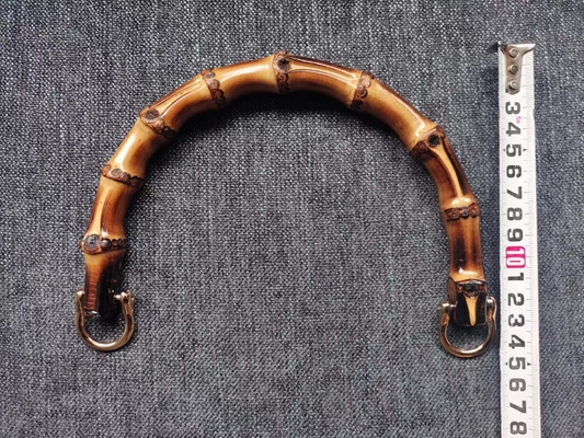 Poignée en bambou naturelle de sac d'accessoires de bagage pour le demi-cercle de femmes