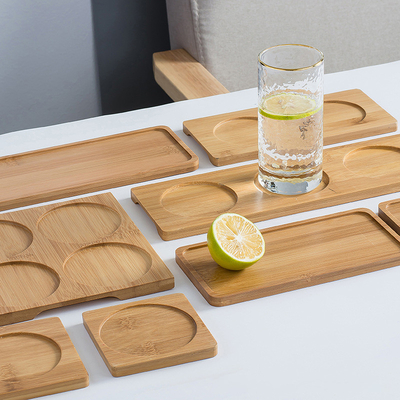 Caboteur naturel de whiskey de Tray Bamboo Wood Mat Dressed de café pour la boisson