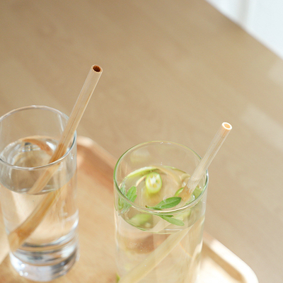 Fibre naturelle organique en bambou biodégradable Straw Reusable Bamboo Drinking Straw de matière première avec le décapant