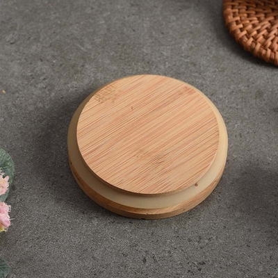 Couvercles de mise en boîte réutilisables en bambou en bois pour le café d'herbes de thé de stockage de céréale de nourriture