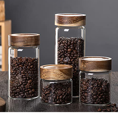 Couvercles de mise en boîte réutilisables en bambou en bois pour le café d'herbes de thé de stockage de céréale de nourriture