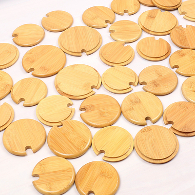 La bougie de pot de Ring Bamboo Jar Lid Storage de silicium cognent les couvercles hermétiques en bambou