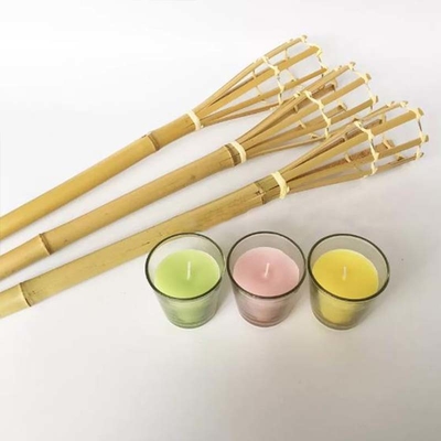 torches en bambou de partie de Tiki Torch Hand Woven Bamboo de jardin de 115cm