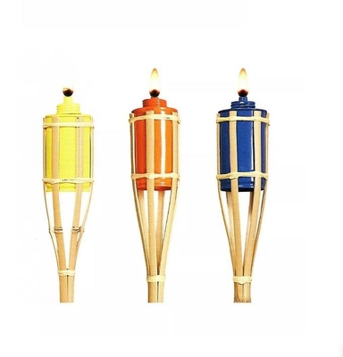 torches en bambou de partie de Tiki Torch Hand Woven Bamboo de jardin de 115cm