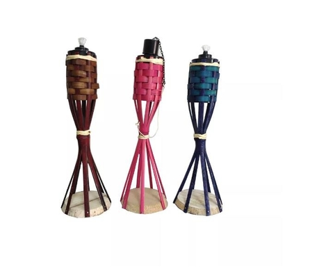torches en bambou de 120cm avec la boîte métallique large d'huile de bouche en métal imperméable