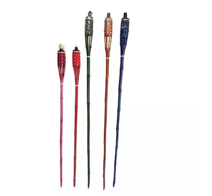 torches en bambou de 120cm avec la boîte métallique large d'huile de bouche en métal imperméable