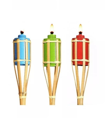 Boîte métallique en bambou d'huile de Tiki Torches Refillable Replacement Metal de décoration de Halloween
