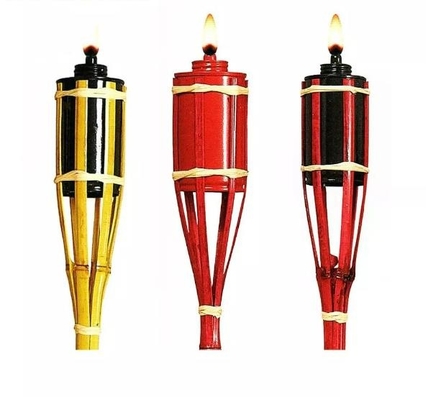 Boîte métallique en bambou d'huile de Tiki Torches Refillable Replacement Metal de décoration de Halloween